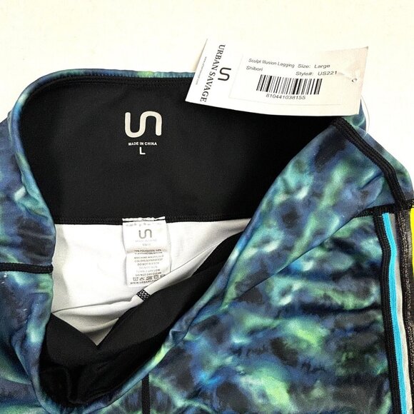 Urban Savage Shibori 7/8 Sculpt Illusion‎ Leggings Large Tie Dye US221 NWT $160 - Picture 4 of 8